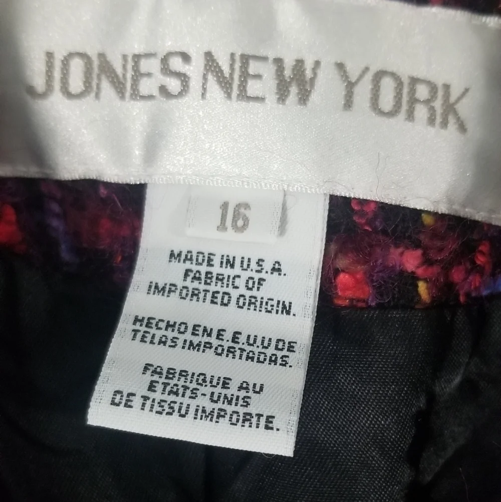 Jones New York Button Down Woven Multicolor Speckle Girls Jacket. Size 16